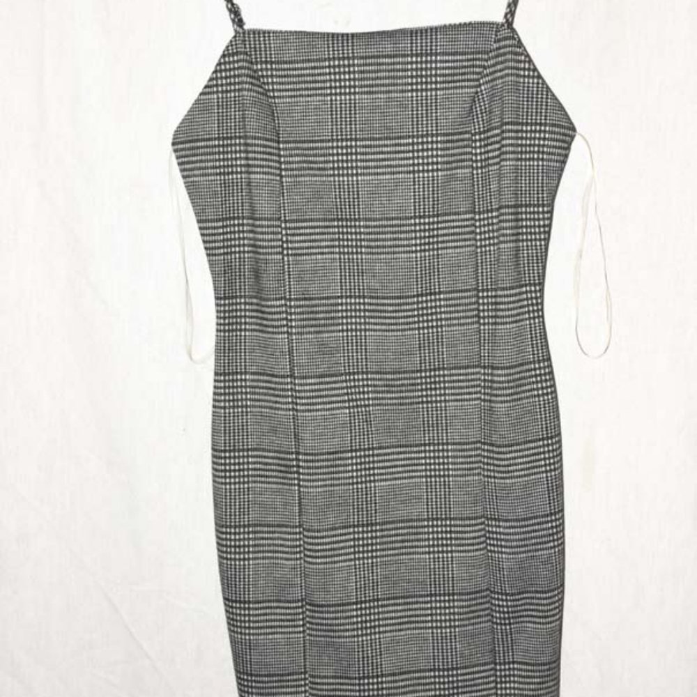 Grey  checker  dress